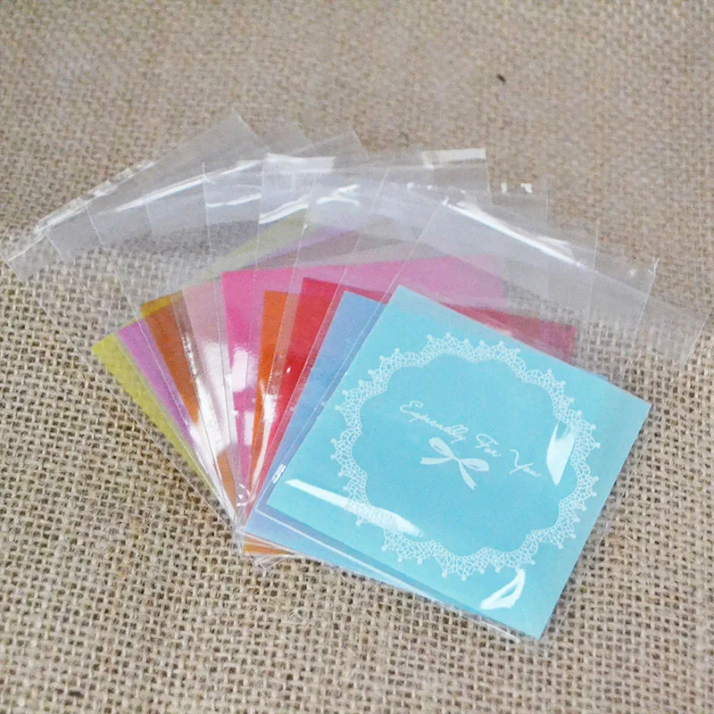 50 шт. OPP пластиковые упаковочные пакеты прекрасный лук дизайн для конфет и печенья Подарочная сумка DIY самоклеющийся клейкий мешочек для свадьбы, дня рождения, вечеринки
