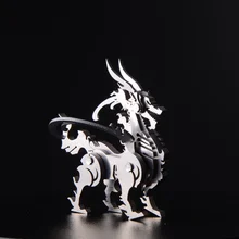 3D Съемный Серебряный зверь из нержавеющей стали DIY модель строительные наборы собранные модели Миниатюрные украшения подарок 5,6*5,2*2,6 см