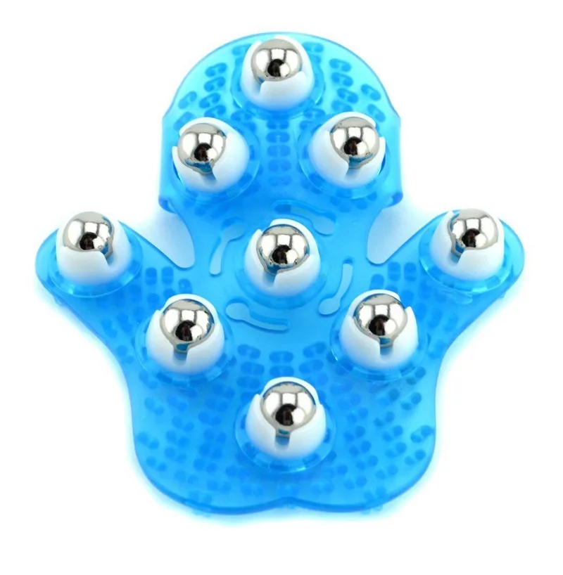 360 Degree Rotatable 9 Metal Roller Ball Massage Glove Silicon Body Relaxation Massager (3)