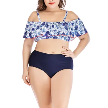 

Plus Size Bikini Set Swimsuit Women Summer Bikinis Female Flounce Swimwear High Waist Bathing Suit 2019 Maillot De Bain Femme