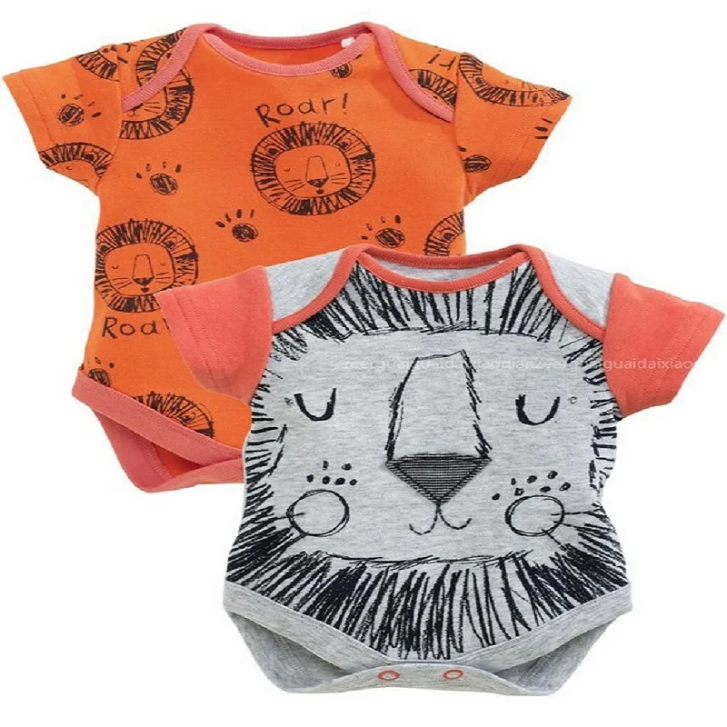 

Baby Clothing Short Sleeve Animal Cat Lion Triangle Romper For Newborn Baby Boy Girl Summer Clothes Roupa De Bebe