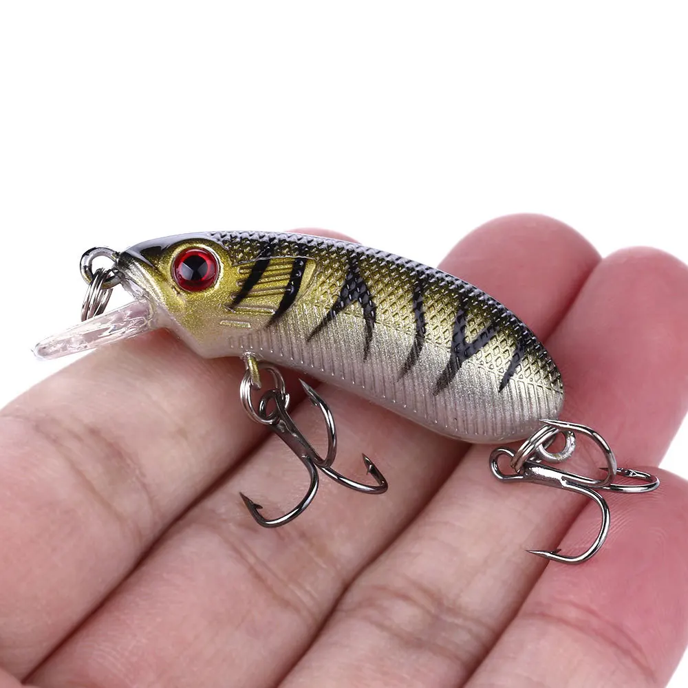 1 шт сумашедшая рыбалка приманка 5 см 7g Мини Crankbait Жесткий Bait верхняя одежда воблер окунь с 8 # Аксессуары для