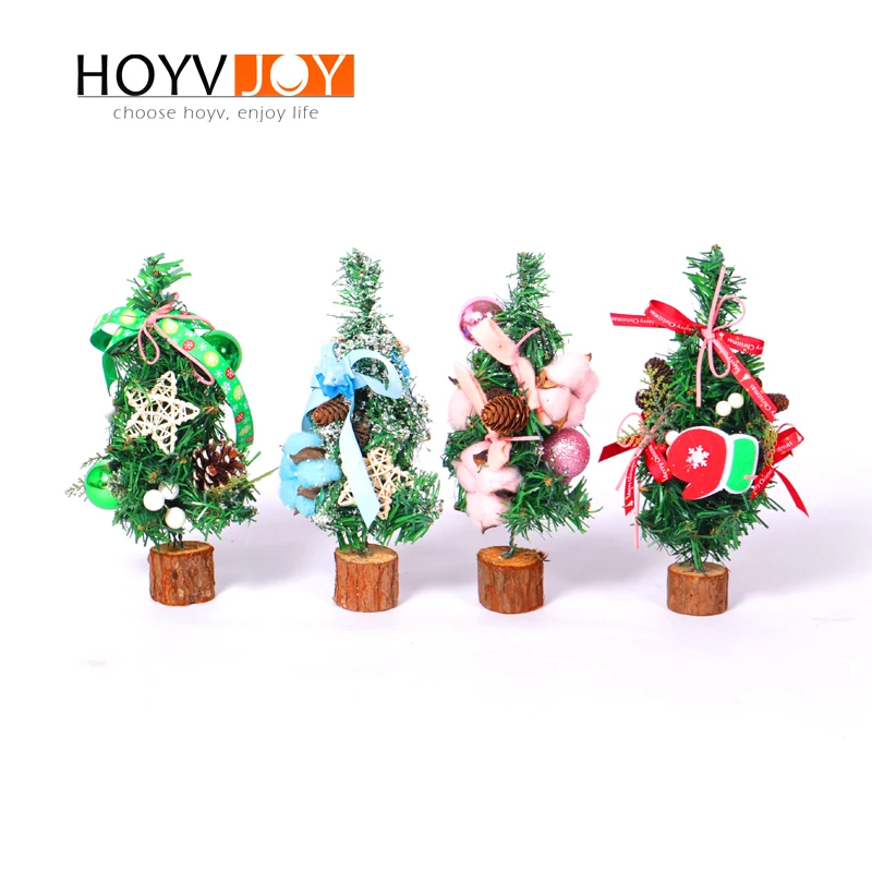 

HOYVJOY 27cm Christmas Tree Small Table Decorations Four Colors Mini Tree for Home