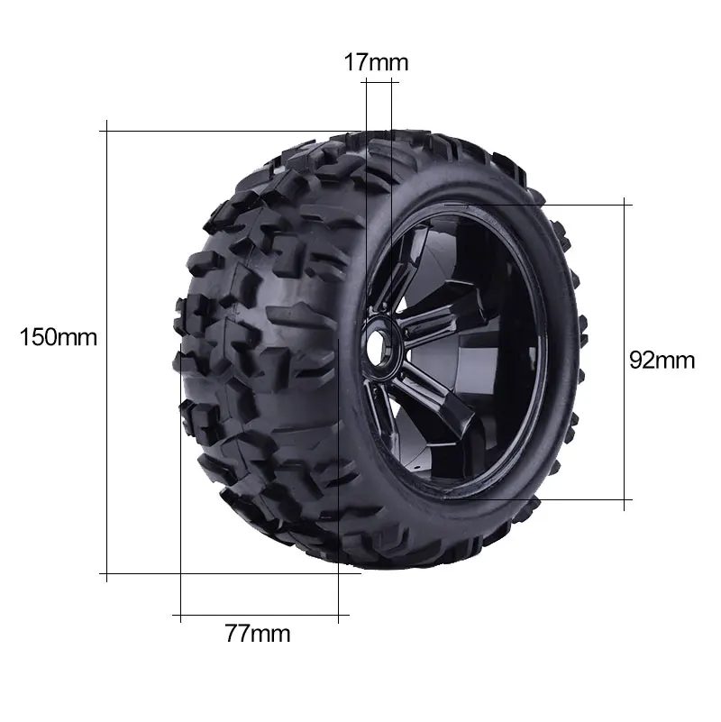 2 шт. ZD Racing 150 мм обод колеса и шины 17 Шестигранная втулка для 1/8 строительства HSP
