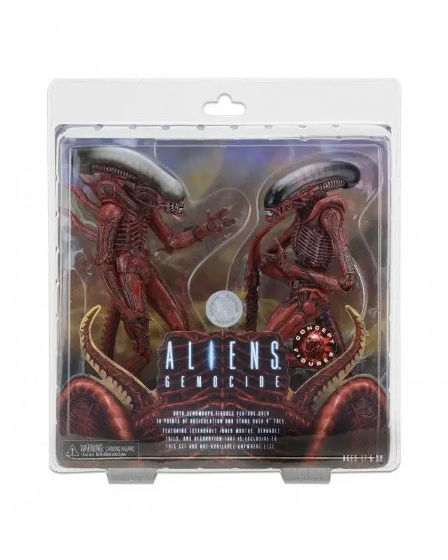 NECA Aliens Genocide Xenomorph Big Chap & Dog Alien Concept PVC Action Figure Collectible Model Toy 2-pack neca aliens 1 4 scale xenomorph warrior super big pvc action figure collectible model toy 18 retail box ems free shipping wu600