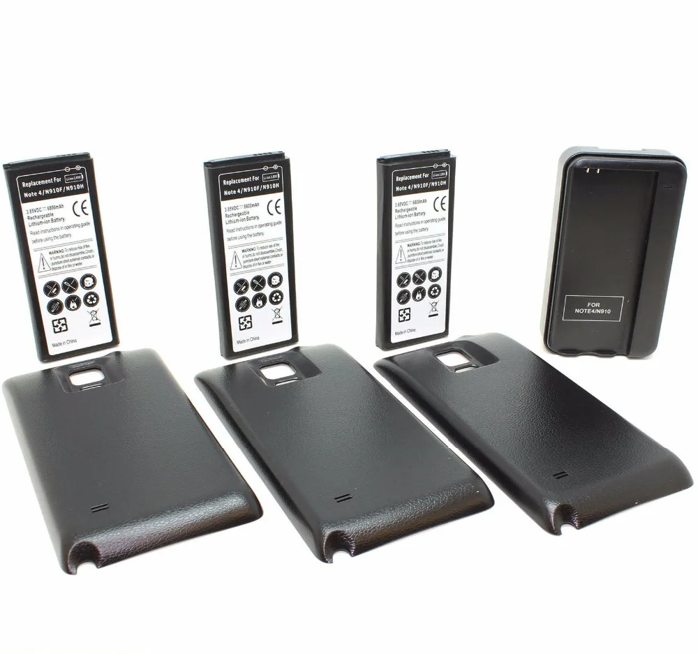 

3pcs 6800mAh EB-BN910BBE Extended Battery+3 Optional Color Case+Charger For Samsung Galaxy Note IV 4 Note4 N910F/H/S/U/L/A/P