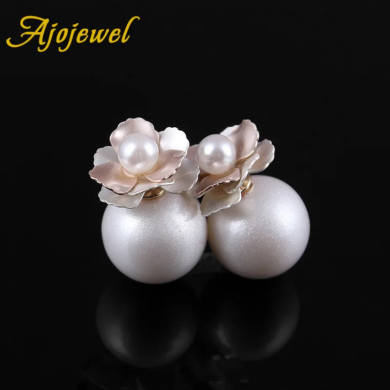 Женские Двухсторонние серьги гвоздики с искусственным жемчугом|earrings sexy|earring