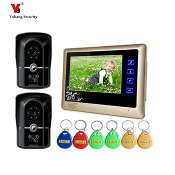 

Yobang Security Freeship 7Inch Monitor doorbell RFID Camera Handfree video door phone door video intercom for Apartment Security
