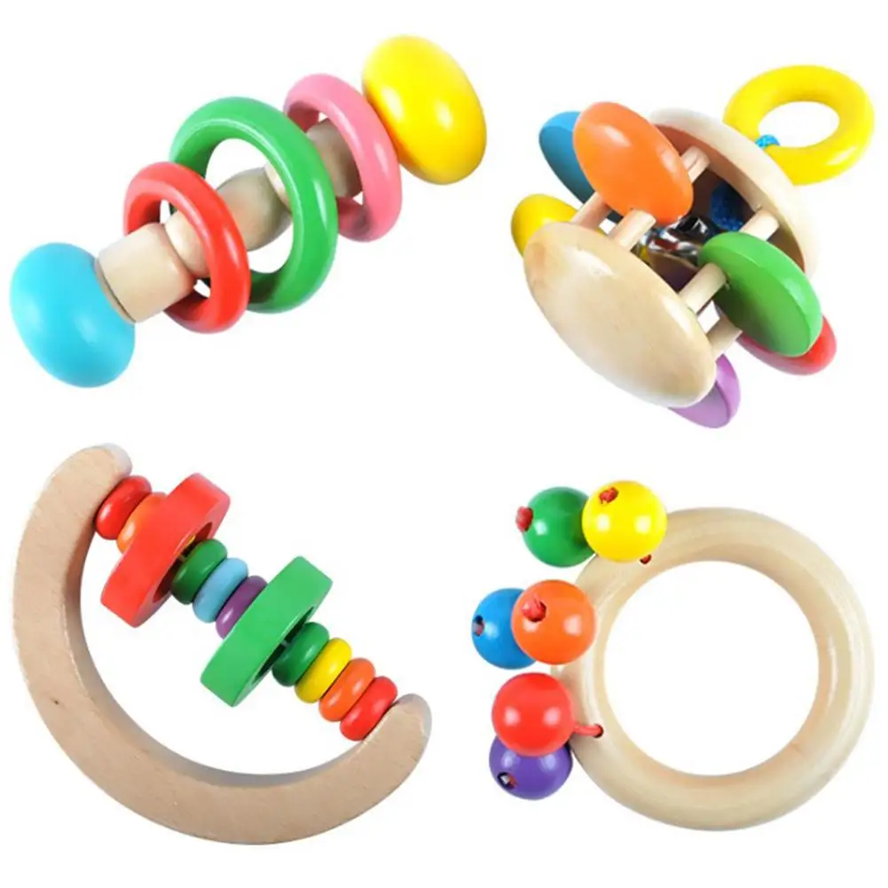 

Infant Wooden Bed Bell Instrument Rattle Newborn Early Education Music Educational Toys 0-1 Years Old