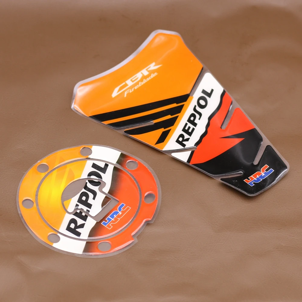 

Motorcycle 3D Tank Pad Cap Stickers For Honda CBR600RR CBR1000RR REPSOL HRC CBR FIREBLADE Decorative Tank Cover Protector Decal