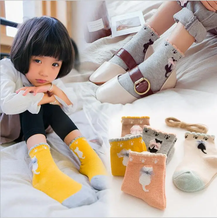 

5 Pairs Pack Children Tube Socks Cartoon Animal Cotton Kids Lovely Autumn Winter Socks Best Boys Girls Gift