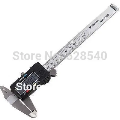 

Free shipping Stainless Steel 150mm LCD Electronic Digital Caliper Vernier Micrometer Guage with a Black Box Measure Tool