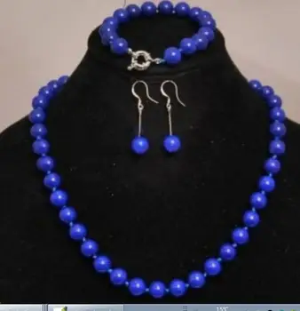 

Fashion fine jewelry 4 color can choose 10mm Necklace Bracelet Earring Set 18" AAA