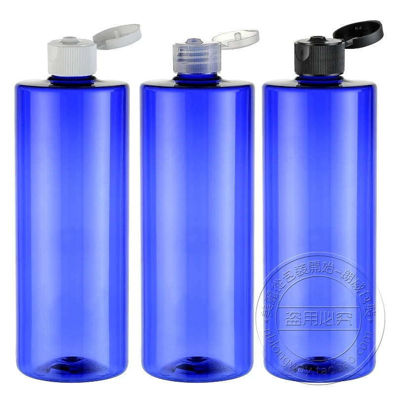 500ML Blue Bottle With Flip Top Cap/ Cosmetic Body Lotion Packaging