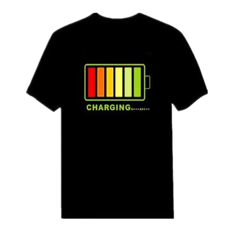 Party Plus Size Tshirt Homme Sound Activated T Shirt Light