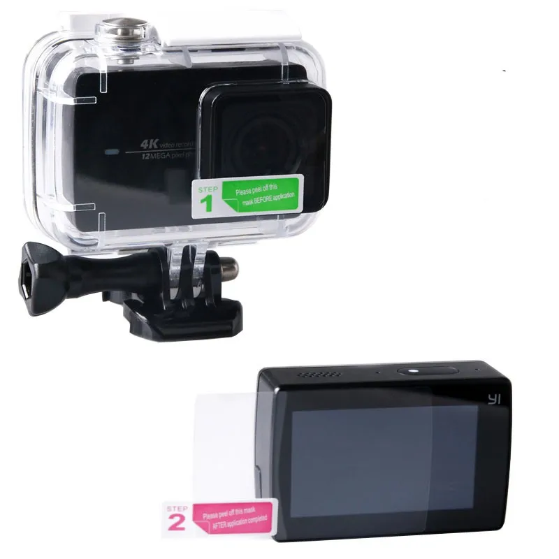 

Screen Protector Ultra Clear LCD + Waterproof Case Lens Protecter Slim For YI 4K II Action Camera Accessories