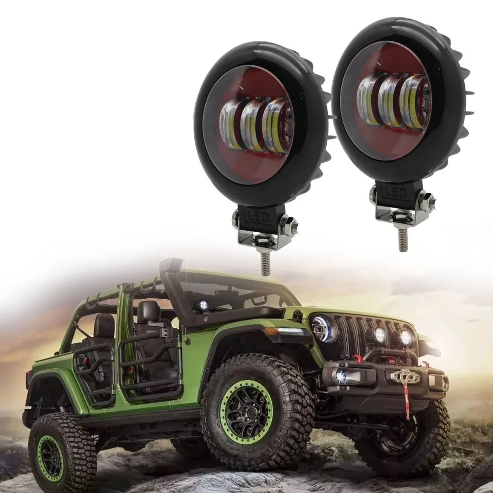 2PCS 4PCS 12V 24V 6000K 30W Waterproof Round LED Light Bar Working Lights Offroad Car Boat led Work Light (55)