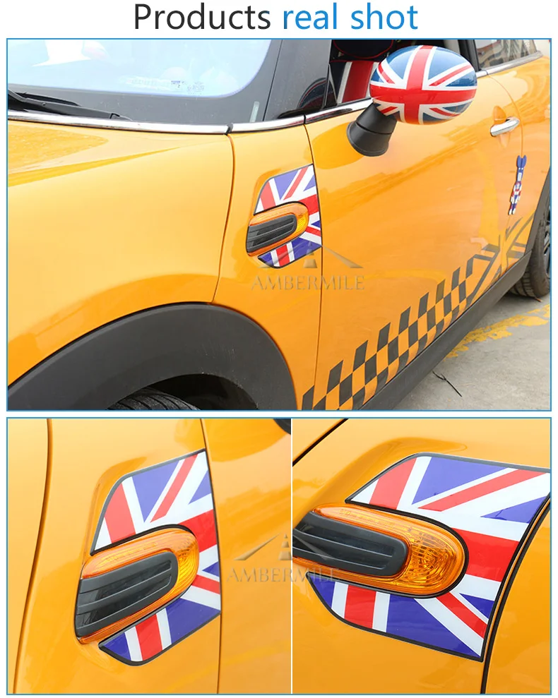 Car Side Plate Wing Fender Stickers Section Decals Covers Decoration for Mini Cooper S F55 F56 Accessories Car Styling (5)