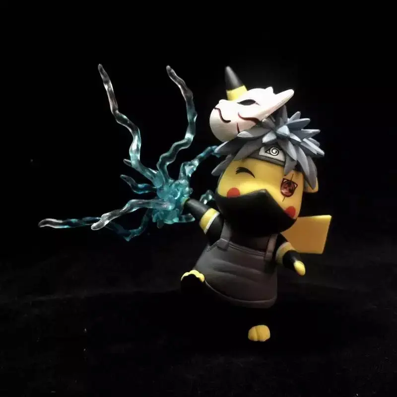15cm Pikachu Cosplay Naruto Kakashi Cartoon Anime Pocket Action Figure PVC toys Collection figures for friends