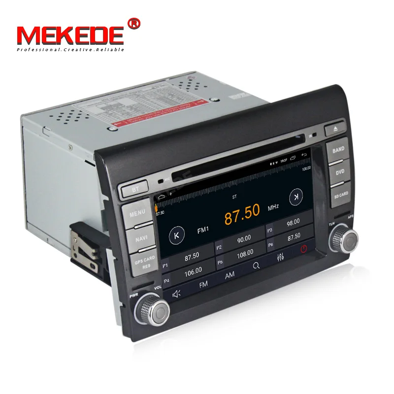 Top MEKEDE HD Car Multimedia Player Android 9.1 GPS 2 Din Stereo System For Fiat Bravo 2007-2012 4 Core 2GB RAM Radio am fm Wifi USB 4