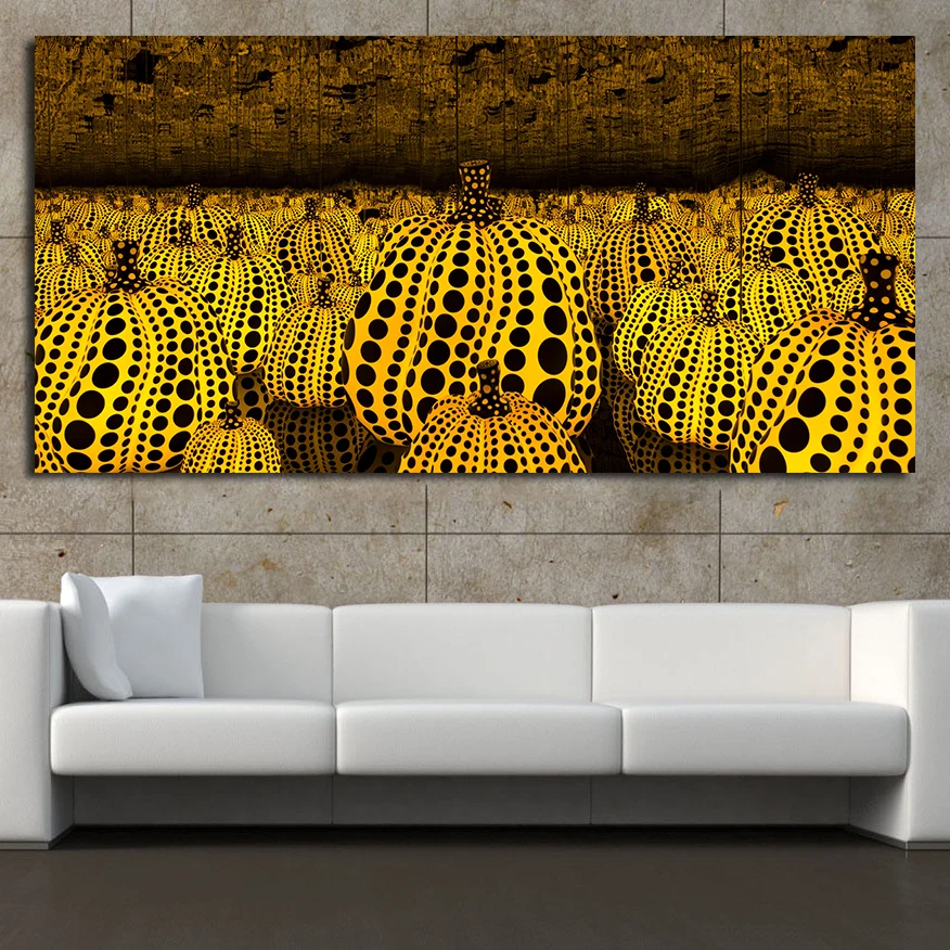 Tenho para as Abóboras Pintura a Óleo na Pintura da Parede da Lona para a Decoração Yayoi Kusama Jqhyart Eterno Amor Que eu Impressa Home Nenhum Quadro