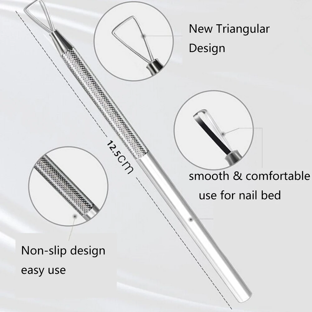 Треугольная головка инструмент для снятия гель-лака с ногтей из нержавеющей стали палочка стержень кутикулы толкатель лак очиститель