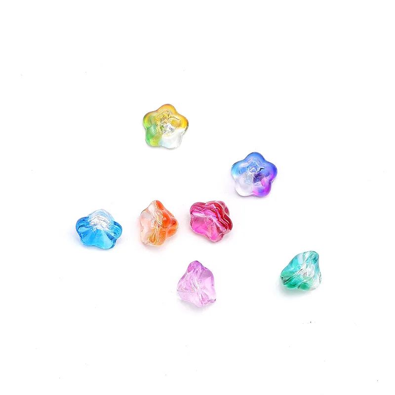 20 шт./лот ручной работы Стекло Lampwork Подвески Бисер s с цветами и бусинами розовый