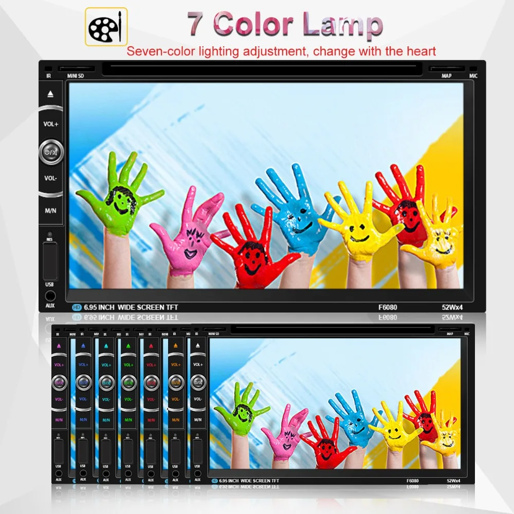 Cheap Car Radio 2 Din Car GPS Navigation Autoradio auto radios DVD Car Multimedia Player Subwoofer Touch Screen Rear view camera 15