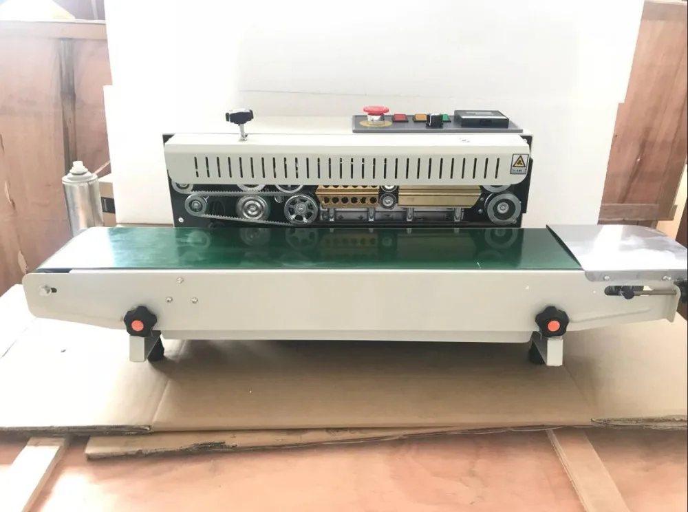 

Food Bags continuous sealing machine automatic plastic film packag machine Additional equipment printing date FR-900 Vertical
