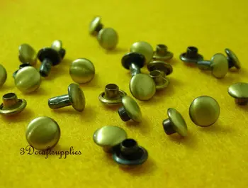 

50 sets rivets leather rivet bag clothing shoes double cap flat 5 mm anti bronze H23