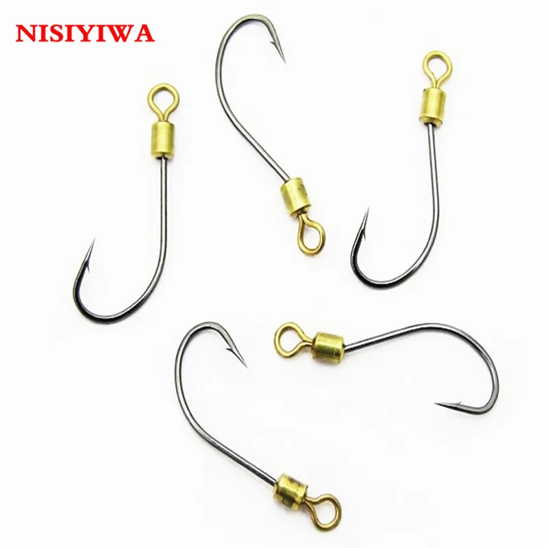 

5pcs in 1 Bag Rolling Swivel Fishhooks 360 Degree Rotation Automatic Overturned Swivel Fishing Hooks Rolling Swivel Fishhooks