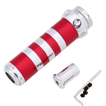 

POSSBAY Universal Aluminum Red Silver Strip Handbrake Cover Hand Brake Lever Decorative Handbrake Grips Protective Cover