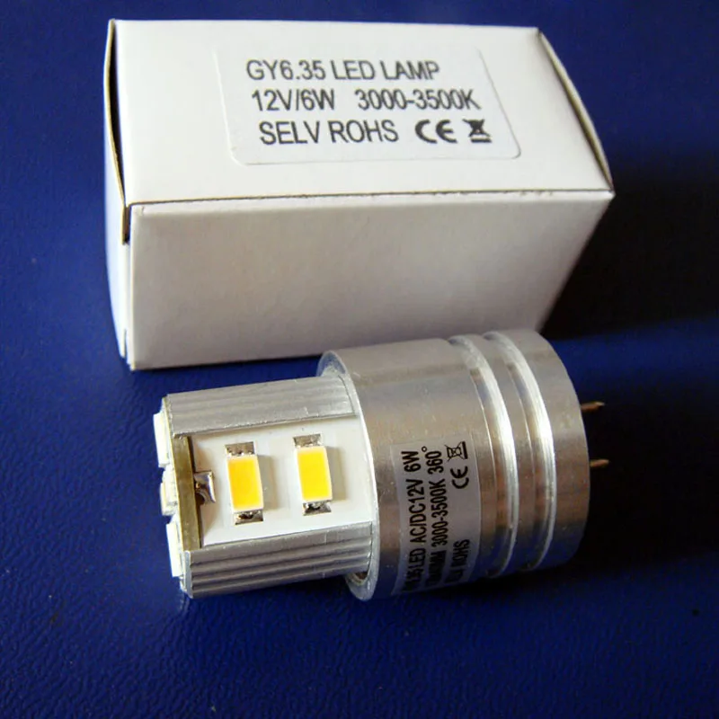 Высокое качество 5630 12v GY6.35 светодиодные лампы, 12v G6.35 светодиодная лампа, GU6.35 светодиодный светильник 6 шт./лот