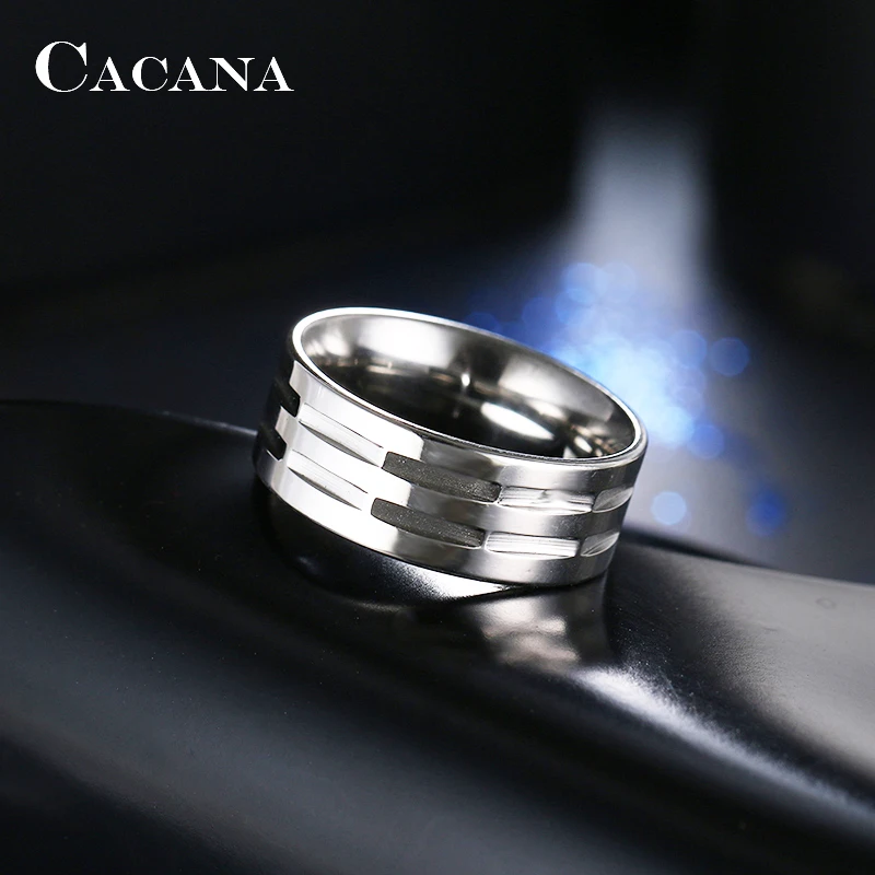 CACANA Stainless Steel Rings For Women Polishing Personalized Custom Fashion Jewelry Wholesale NO.R172