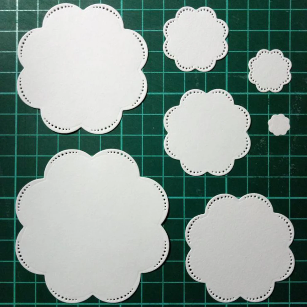 

7Pcs Flower Metal Cutting Dies Birthday Greeting Cards Decorative Stencils Stamp Dies Scrapbooking Embossing Craft Die Cutting