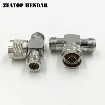 

10Pcs Brass 1 X N Male Plug Switch 2 X N Female Jack T Type Splitter RF Coax Adapter Convertor Straight High Quality Connector