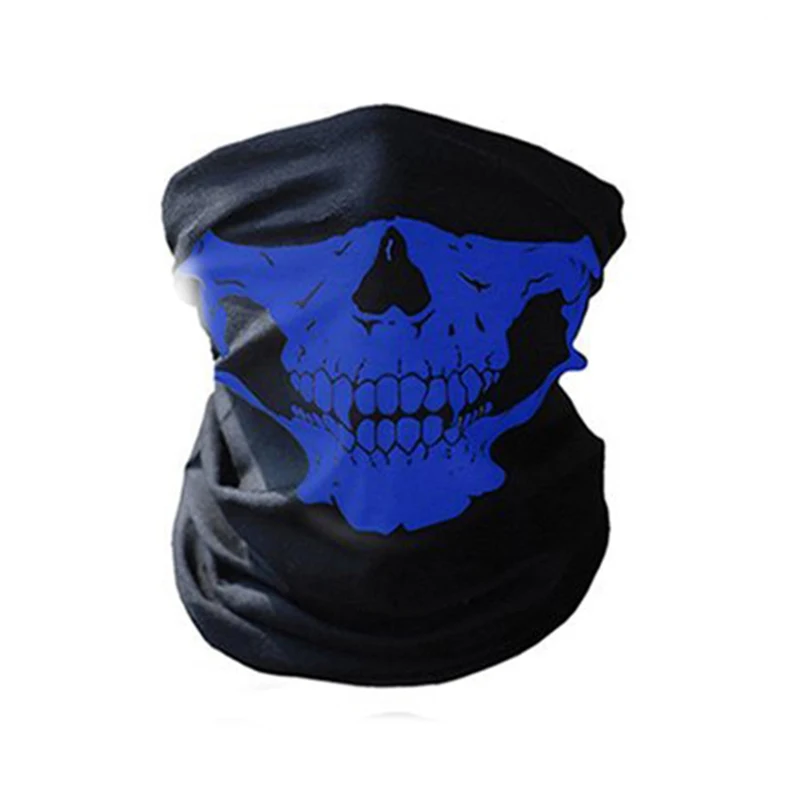 Зимняя спортивная маска с 3D черепом, теплая маска для лица, Ветрозащитная маска для велоспорта, лыжного спорта, сноуборда, улицы, пылезащитные маски - Цвет: Синий