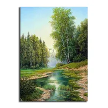 DIY 3D Алмазная мозаика природа лес полный квадрат Алмазная картина река полная круглая Алмазная вышивка крестиком пейзаж(China)