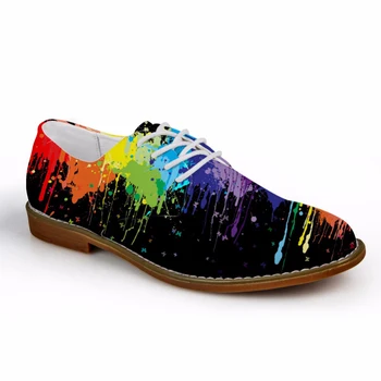 

Customized Fashion Colorful Printed Men Lace-up Flats Casual Synthetic Leather Leisure Oxford Shoes High Quality Man Zapato
