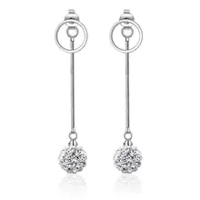 Изысканные Простые Модные 925 пробы серебряные круглые жемчужные хрустальные серьги для женщин S-E175