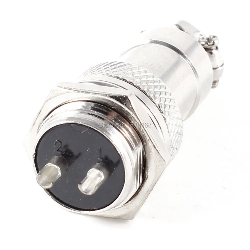 

Gx16-2 Panel Mount GX16 16 mm sekrup 2 pin, Konektor Plug penerbangan logam