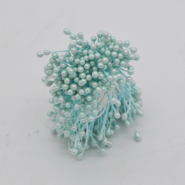 Bundle= (500PCS )Artificial Flower Double Heads Stamen Pearlized Craft Cards Cakes Decor Floral for home wedding party decor