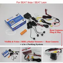 Liislee для SEAT Ibiza/SEAT Leon-автомобильные парковочные датчики+ камера заднего вида = 2 в 1 визуальная/Биби сигнализация парковочная система