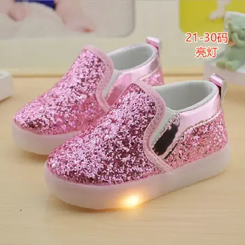 

Kids LED light Sneakers New Autumn Sequin Brand Children Shining footwear Flat kids Flashing girls Casual Shoes for boys Sneaker