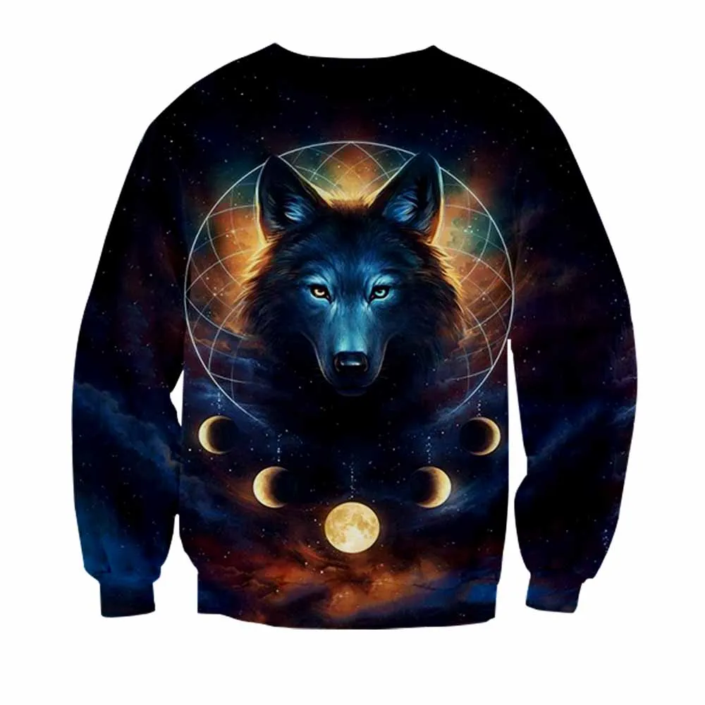 

Wolf Tiger Wolf Speirit Mens Hoodie Sweatshirts Hip Hop streetwear personality oversized Tracksuits Spring men Kids Sweatshirt