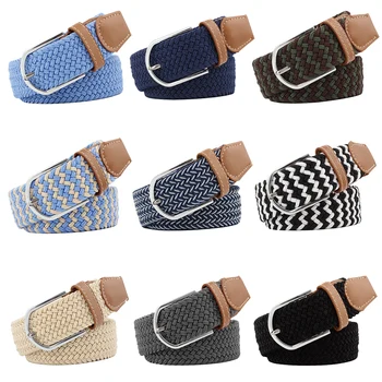 

2018 Unisex Elastic Fabric Braided Belts for Male & Female Candy Colors New Style Belt Accessories Waist Belts Women Leather
