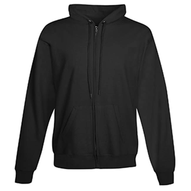 Hanes F280 Adult Ultimate Cotton Full-Zip Hood Sweatshirt Black Medium