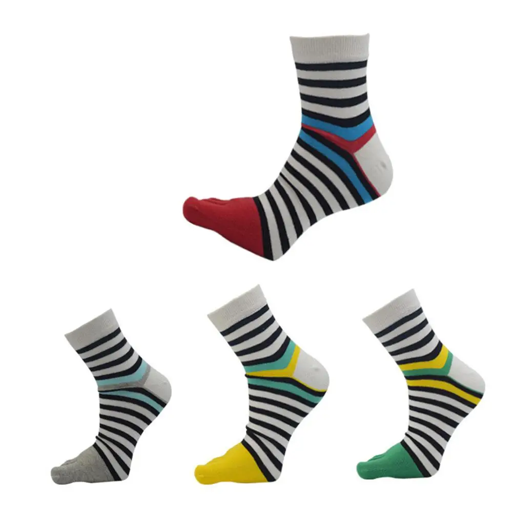 Mounchain Sport Sock Short Tube Cotton Stripes Split Toe Sock Sweat