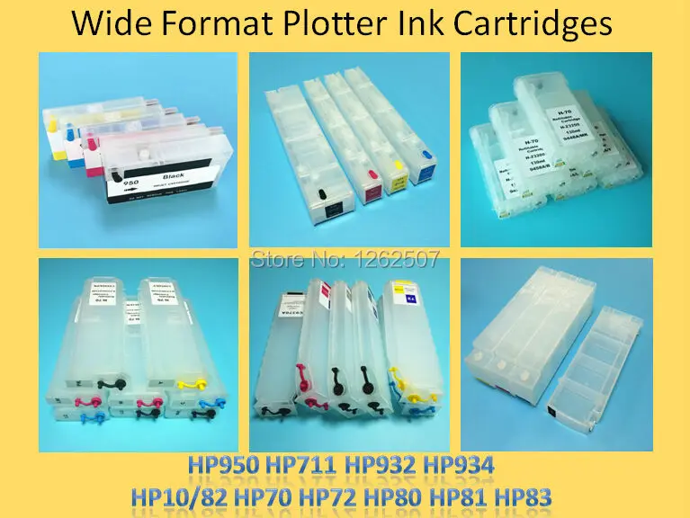 Cartucho de Tinta Recarregável com Redefinição Decodificador de Chip Permanente para hp Cores Lote ml Hp80 Automática Designjet 1050 1055 80 Plotters 5 - 800 8 Cartuchos de tinta