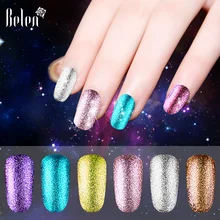 Belen 10 мл Bling Платиновый Гель-лак для ногтей Шампань Серебряный Розовый UV Led Vernis черная бутылка Полупостоянный Базовый Топ покрытие ногтей
